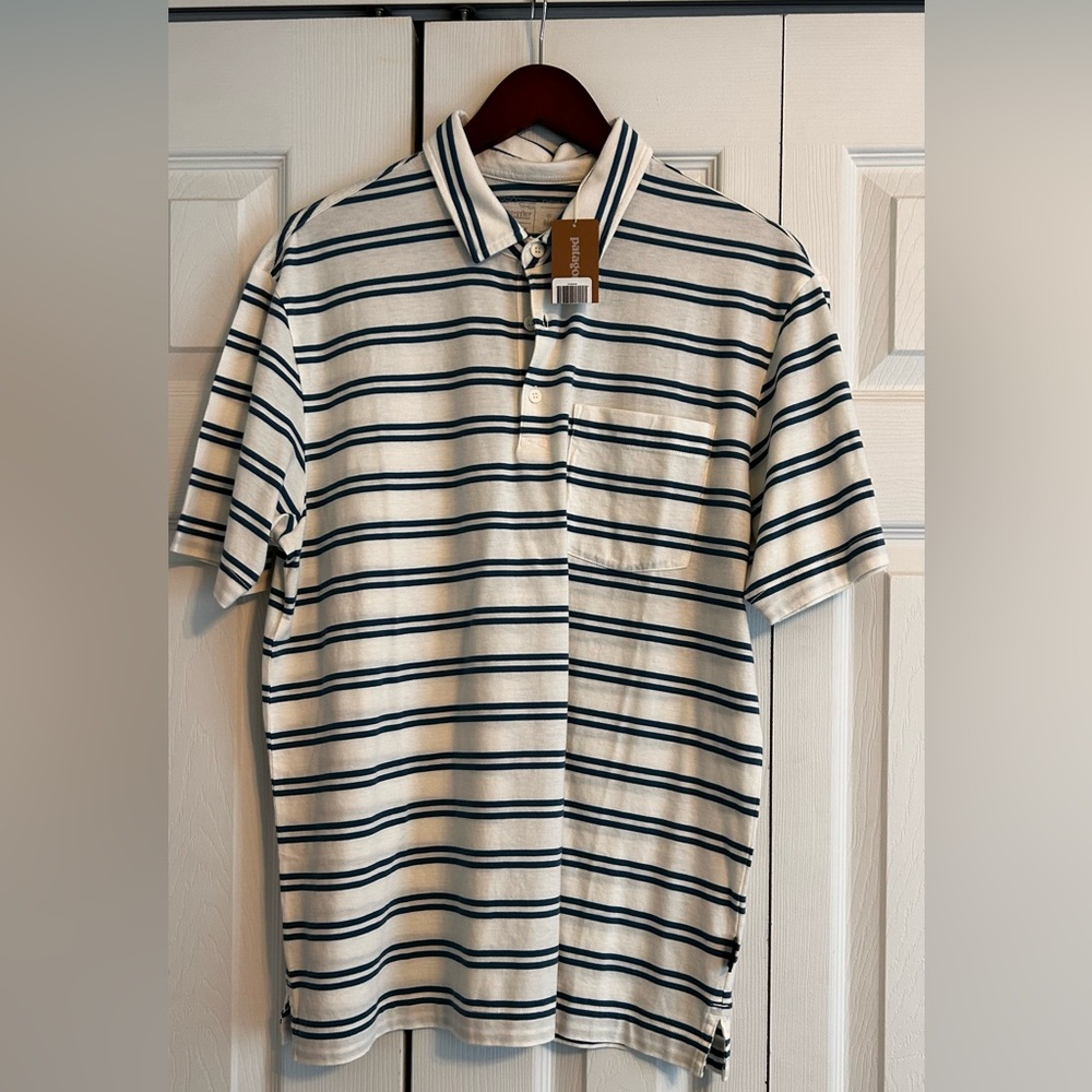 Patagonia Blue and White stripe polo